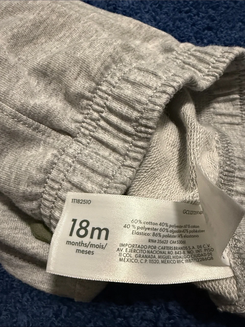 Carter's Light Gray Knit Shorts with Green Animal  Trim